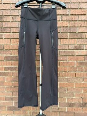 Athleta Rainier Bootcut Pant Black Size Small Flare Athleisure Leggings Zippers